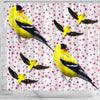 American Goldfinch Bird On Hearts Print Shower Curtains-Free Shipping