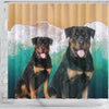 Cute Rottweiler Print Shower Curtains-Free Shipping