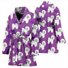 Bichon Frise Dog Pattern Print Women's Bath Robe-Free Shipping