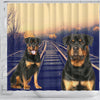 Cute Rottweiler Dog Print Shower Curtains-Free Shipping