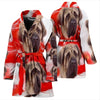 English Mastiff On Red Print Women's Bath Robe-Free Shipping