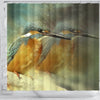 Kingisher Bird Art Print Shower Curtains-Free Shipping