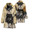 Cute Miniature Schnauzer Print Women's Bath Robe-Free Shipping