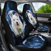 West Highland White Terrier On Blue Print Car Seat Covers- Free Shipping