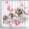 Cute Poodle Dog Print Shower Curtains-Free Shipping