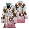 Cute Brittany Dog Print Women's Bath Robe-Free Shipping