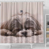 Cute Shih Tzu Dog Print Shower Curtains-Free Shipping