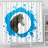 Friesian horse Print Shower Curtain-Free Shipping