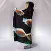 Kissing Gourami Fish Print Hooded Blanket-Free Shipping