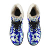 Blue Camouflage Faux Fur Lined Boots