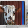 Cute Normande Cattle (Cow) Print Shower Curtain-Free Shipping