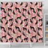 Rottweiler Dog Floral Print Shower Curtain-Free Shipping