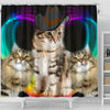 Siberian Cat With Hat Print Shower Curtain-Free Shipping