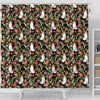 Beagle Dog Floral Print Shower Curtains-Free Shipping