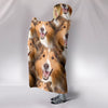 Laughing Shetland Sheepdog Print Hooded Blanket-Free Shipping