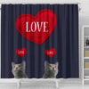 Chartreux Cat Love Print Shower Curtain-Free Shipping