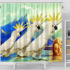 Lovely Cockatoo Parrot Print Shower Curtains-Free Shipping