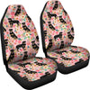 Rottweiler Dog Floral Print Car Seat Covers-Free Shipping