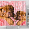 Bordeaux Mastiff On Pink Print Shower Curtains-Free Shipping