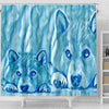 Snowy Shiba Inu Dog Print Shower Curtains-Free Shipping