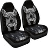 French Bulldog Art Print Black&White Car Seat Covers- Free Shipping