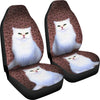 Cute White Persian Cat Print Car Seat Covers- Free Shipping