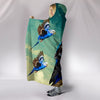 Blue Budgie Parrot Print Hooded Blanket-Free Shipping