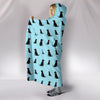 Black Labrador Dog Pattern Print Hooded Blanket-Free Shipping