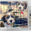 Cute Shih Tzu Print Shower Curtains-Free Shipping