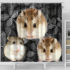 Roborovski Hamster On Black Print Shower Curtains-Free Shipping