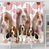 Basset Hound Print Shower Curtains- Free Shipping