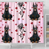 Doberman Pinscher With Rose Print Shower Curtain-Free Shipping