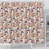 Japanese Chin Dog Floral Print Shower Curtains-Free Shipping