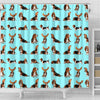 Basset Hound Dog Pattern Print Shower Curtains-Free Shipping