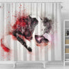 St. Bernard Dog Watercolor Art Print Shower Curtains-Free Shipping