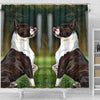 Boston Terrier Dog Paint Art Print Shower Curtains-Free Shipping