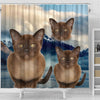 Burmese Cat Print Shower Curtains-Free Shipping