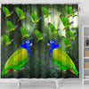 Blue Headed Parrot Print Shower Curtains-Free Shipping