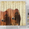 Cute Boran cattle (cow) Print Shower Curtain-Free Shipping