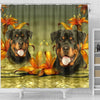 Lovely Rottweiler Dog Print Shower Curtains-Free Shipping