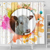 Colorful Hereford Cattle (Cow) Print Shower Curtain-Free Shipping