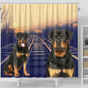 Cute Rottweiler Dog Print Shower Curtains-Free Shipping