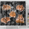 Djungarian Hamster On Black Print Shower Curtains-Free Shipping