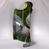 Grey Heron Bird Print Hooded Blanket-Free Shipping