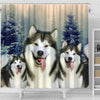 Alaskan Malamute Print Shower Curtain-Free Shipping