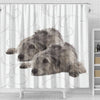 Irish Wolfhound Floral Print Shower Curtain-Free Shipping