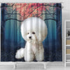 Bichon Frise Print Shower Curtains-Free Shipping