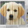 Golden Retriever Puppy Art Print Shower Curtains-Free Shipping