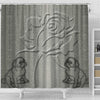 Pug With Rose Print Shower Curtain-Free Shipping
