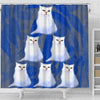 White Persian Cat Print Shower Curtains-Free Shipping